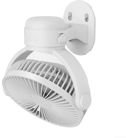 Zoegneer Ventilatore da parete ricaricabile e portatile con inclinazione regolabile ventilatore elettrico da parete per cucina bagno dormitorio