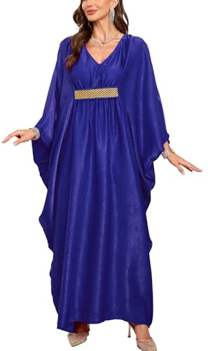 YouKD Enfärgade bohemiska kaftan klänning strandtäcken plus size badrockar en storlek, F Färg 1, en storlek