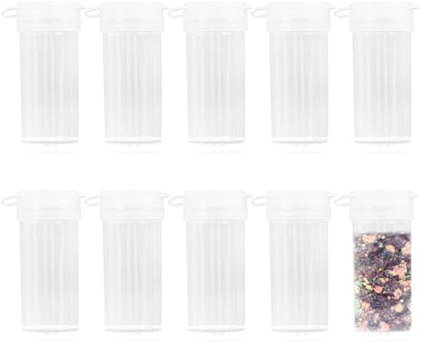 10er Set Mini Salz- und Pfefferstreuer aus Kunststoff - Tragbare Gewürzspender mit Deckel für Unterwegs, Camping, Bento-Box - Transparent, Dicht Versiegelt, Wiederverwendbar, 9ml，Einfach zu tragen
