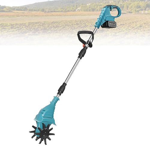 Motoculteur Sans Fil 21 V, Motoculteur De Jardinage Avec 270 Tr/Min, 1 Ou 2 Batteries, Largeur 20 Cm, Profondeur 25 Cm, Portable Pour Jardin Et Petits Espaces,Blue-DualBlades-1battery