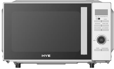 HYE Microwave - 20L 800W Silver Microwave Oven With Air Fryer Function, Freestanding Design, Digital Controls, Preset Cooking Functions, Various Power Levels - SA01DMAF208S13