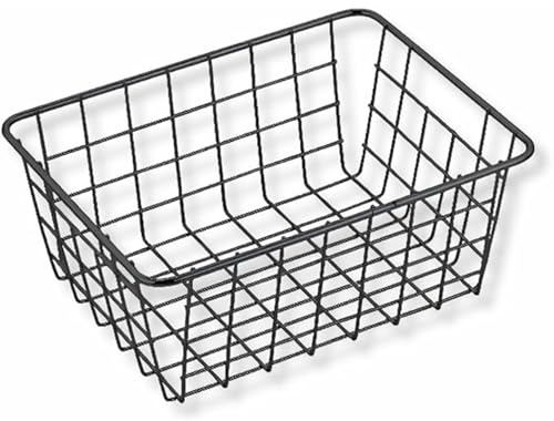 PARENCE.- Aufbewahrungskorb aus Metall – Rechteckiger Organizer 24x18x10 cm – Mehrzweck-Aufbewahrungskorb für Bad, Büro, Küche und Dekoration – Mattes Finish