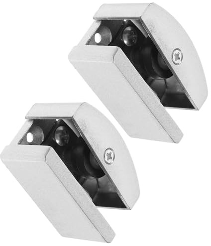 Guide Inférieur de Porte de Bain Coulissante 2 Pièces, Argenté | Alliage D'aluminium et Caoutchouc, Anti-swing Vibrations, Guide Porte Coulissante
