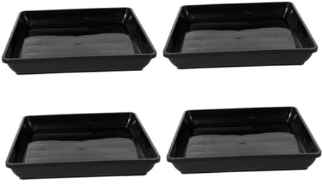 FUTUREORYY 4 Pezzi Sottovasi Quadrati in Plastica Rinforzata per Piante da ed Esterno Base Stabile per Vasi Piccoli e Bonsai Resistente Intemperie per e Balcone