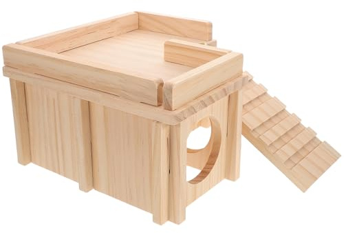 WATIIFUFU Nascondiglio per Rettili in Legno Naturale con Piattaforma per Prendere Sole Rifugio Spazioso per Grandi Draghi Barbuti Habitat Sicuro e Facile da Pulire per Terrari