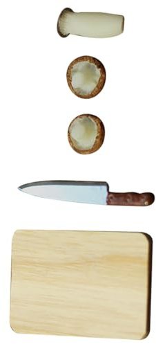 HEMOTON Ensemble Miniature 5 Pièces Planches à Découper et Accessoires Champignons Colorés pour Maison de Poupée, Jouets Ustensiles la Cuisine Miniature Décor Scène Réaliste et Compacte