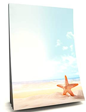 Notizblock A5 | Strand Urlaub Motivpapier Block | Seestern | 50 Blatt, 90g/qm | Schreibnotizblock | Notizblock | Schreibblock A5 | Paperandpicture