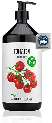 Green Home Tomatendünger flüssig 1000 ml - Flüssiger Bio Tomatendünger | Natürliche Inhaltsstoffe | Ergiebiger Gemüsedünger für Tomaten | Fördert Blütenbildung und saftige Früchte