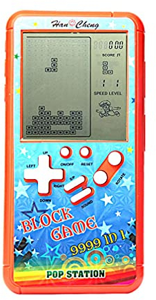 Consola de Juegos de Bloques Retro Consola de Juegos de Ladrillos con Carcasa de Color y Pantalla Grande con tecnología Build 23 y con un Cuerpo pequeño (Naranja)