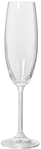 DRW Set de 6 Copas de Cava de Cristal de Bohemia en Transparente 5x24cm