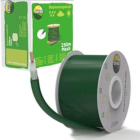 250m MESH Begrenzungskabel für Mähroboter Rasenmäher Rasenroboter Zubehör Set Begrenzungsdraht für Suchkabel - kompatibel mit Gardena/Bosch/Husqvarna/Worx/Honda/ROBOMOW/iMow