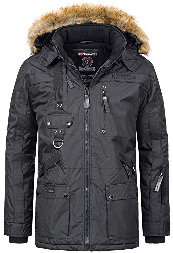 Geographical Norway Herren Winterparka Luxus Winterjacke mit Kapuze – Gefütterter Warmer Parka - Outdoor SKI Snowboard Kapuzenparka