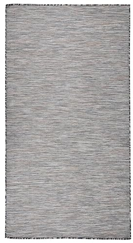 vidaXL Utomhusmatta plattvävd 80x150 cm brun och blå