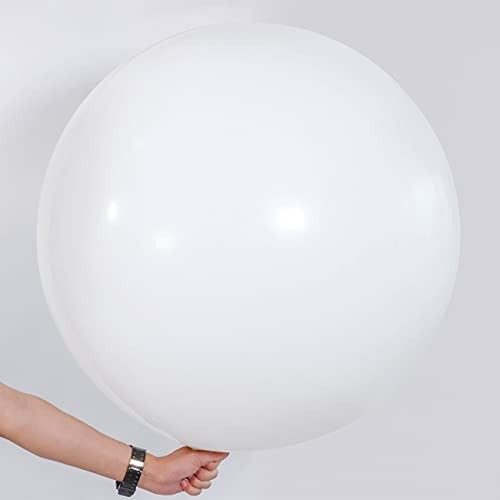 36 Zoll Riesen Luftballons Weiß,Weiss Großer Latex Helium Ballons für Partys Deko,6 Stück