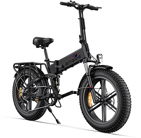 ENGWE 250W Folding Electric Bike, 20×4.0 Off-Road E-Bike with 7-Speed Gear, 48V 13Ah Removable Battery - Speed Up to 25KM/H, Range Up to 100KM