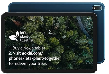 Nokia T20 Android 11 Wifi Tablet with 10.36 Screen, 3GB RAM/32GB ROM, 8200mAh Battery, 8MP + 5MP Camera, Stereo Speakers with OZO Playback, Dual Microphones, Metal body – Ocean Blue