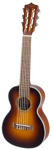 Fame Deluxe Guitarlele Tenor Ukulele, Kompakte 6-Saitige Gitarren-Ukulele, Fichtendecke, Mahagoni Korpus, 431mm Mensur, Walnuss Griffbrett, 18 Bünde, Sunburst Finish