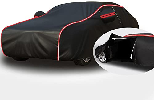 Schwarz Abdeckplane Auto Wasserdicht für Mercedes-Benz SL (R129,Facelift 1995) 1995-1998 Roadster, Auto Abdeckplane Soft Outdoor Autohülle Autoplanen & Garagen Autoschutzhülle Atmungsaktiv