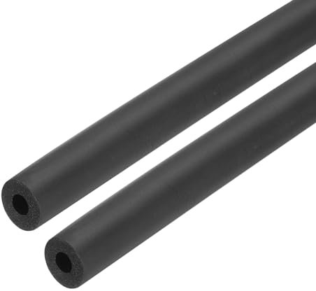 QUARKZMAN 2pcs Tube d'Isolation en Mousse pour Tuyau, Conduits Isolants Thermique 61cm/24, Tuyaux Caoutchouc en Mousse ID 6mm OD 16mm pour Support Poignée Chauffage Tube Climatisation, Noir