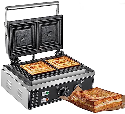 Macchina Per Panini Elettrica, Tostapane Antiaderente A 2 Fette Da 1500 W, Pressa Per Panini, Macchina Per La Produzione Di Panini, In Acciaio Inossidabile, Riscaldamento Rapido, Facile Da Pulire, Co
