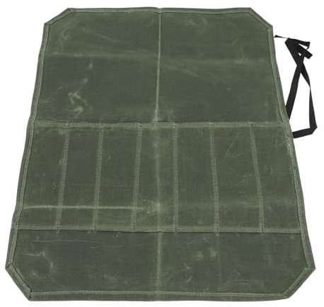 Alomejor Canvas Chef Tool Roll Bag Water Resistant Camping Organizer Portable Fork Roll Bag for Traveling with Chef Tool Pouch for Kitchen Utensils (OD Green)