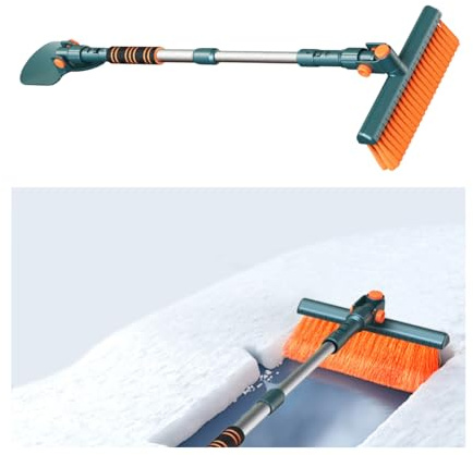 Osilly Ausziehbarer Auto-Eiskratzer Schneebürste, 94 cm, abnehmbar, 360 ° drehbar, Fahrzeug-Schneeräumwerkzeug für Windschutzscheibe, Auto-Schneeräumer mit Schaumstoffgriff, universell für SUV, LKW,