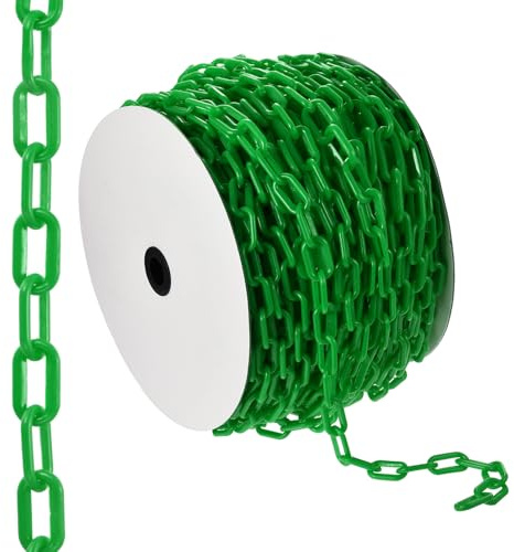 PATIKIL 200ft Plastic Barrier Chain, Safety Barrier Chain Plastic Chain Links Crowd Control Barrier for Fence Gate Garden Construction Driveway Elevator Parking Lot, Green