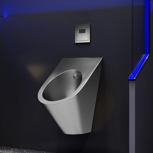 Urinoir Homme Inox Mural, Urinoir Mural Automatique Intelligent, Urinoir a Bar, Urinoir Commerciaux pour Salle de Bain pour Hommes, Intérieur(Silver)