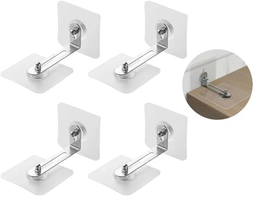 Kippsicherung Möbel Set 4 Pack, Kippschutz Möbel Wandanker, Anti-Tip Halter für Baby Proofing Haustier Schutz, einfache Installation, kein Bohren.