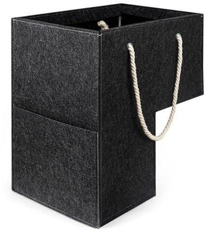 DAWCBVJQ 42x42x25,5cm Treppen Organizer Korb Aus Filz, Treppenkorb Stufenkorb, L-Form Treppenorganizer, Stufen Aufbewahrungskorb, Treppenkorb Mit Kunstleder-Griffen Für Wäsche, Spielzeug, Möbelwaren