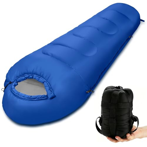 BUOAZR Saco de dormir de verano momia 750g - Saco de dormir para adultos, portátil, para manos y pies, camping, senderismo, viajes, mochila -205 x 80 x 50 cm