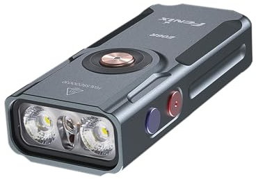 Fenix E06R Schlüsselbundleuchte, 700 Luem Aufladbar EDC Taschenlampe, Hohe Helligkeit LED Schlüsselanhänger, Kleine und Kompakte Taschenlampe für Outdoor Camping Täglich, Grau