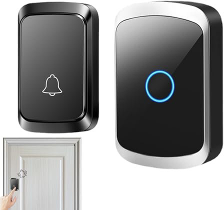 Wireless Doorbell for Home - Electric Door Bell with 60 Chimes 5 Volume Levels | Waterproof Mini Door Bell | Waterproof Plug-in Entryway Chime Kit | Cordless Battery Operated Doorbell for Home, Shop