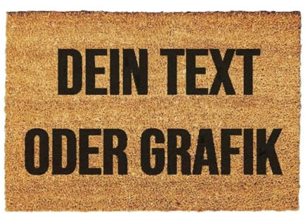 Giftstory Kokosmatte Fußmatte Kokos Personalisierte mit Wunschtext oder Logo für Innen und Außen 80x50 Fussmatte Haustür - Willkommen Doormat Mat Lustig Türmatte - Geschenk Gift Gadget