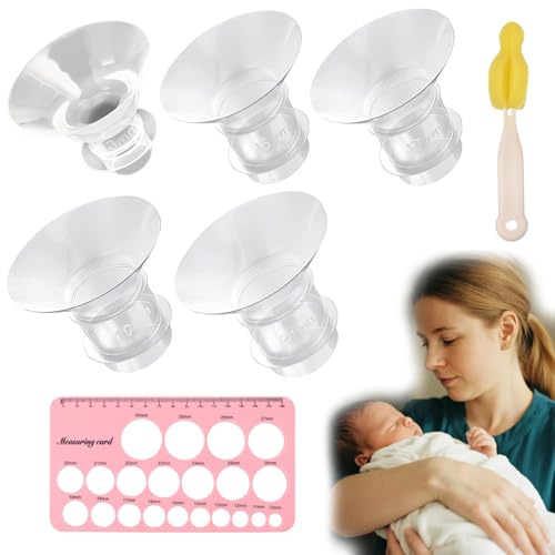 10 inserti flangiati, inserti flangiati in silicone per tiralatte elettrico da 24 mm, kit essenziale per l'allattamento al seno per neomamme (13/15/17/19/21 mm)