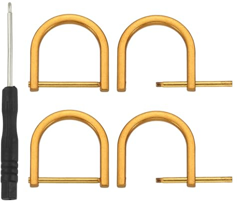PATIKIL 25mm (1 Pulgada) Arandelas En D Con Tornillo 4 Pcs Hebilla En Forma De U Con Destornillador Para Bolso Llavero Correa Hebilla DIY Artesanía En Cuero Dorado Oscuro