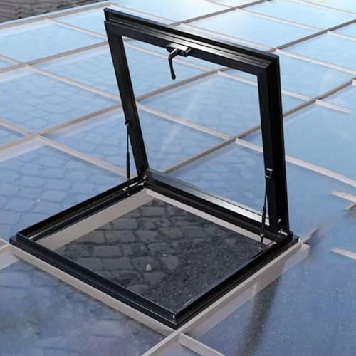 Dach Dachfenster Anpassbare Heavy Duty Dachfenster, Haushalt große Dachlichten für Dachboden, Unterirdische Beleuchtung Brunnen Fenster mit Doppelschicht gehärtetes Glas(26x36in(66x91.5cm))