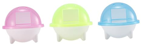 VICASKY Hamster Sandbadezimmer Kunststoff 3 Stück Badebecken mit Deckel für Kleine Nagetiere Haustierbad Sauna Haustierkäfig Zubehör
