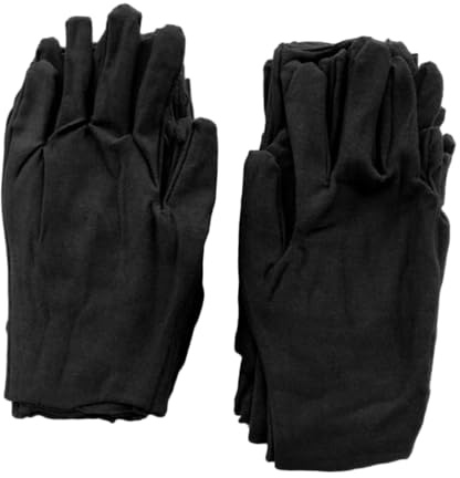 Alipis 12 Paare Schwarze Baumwollhandschuhe Dünn Arbeitsschutz Leicht Atmungsaktiv Komfortabel Schutzhandschuhe für Garten Bau Industrie Herren