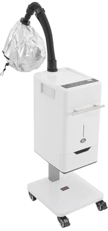 Nano vaporizador para el cabello, 500 W, con 6 programas, pantalla LCD, depósito de agua de 1000 ml, temperatura ajustable, 32-140 ℉, para coloración permanente, cuidado del cabello, con ruedas y