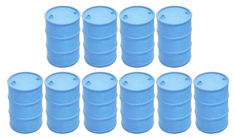 perfeclan 10 fûts d' miniatures à l'échelle HO (1/87) pour la décoration de maquettes de trains et de wagons de garage, Bleu