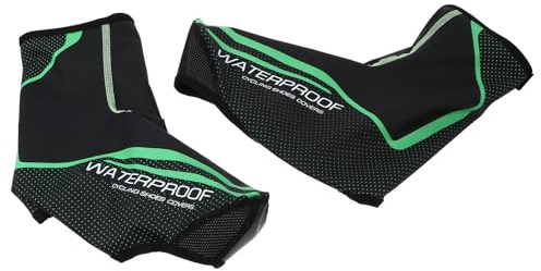 PACKOVE Waterproof Thermal Warm Cycling Shoe Covers Unisex Overshoes Windproof Bike Footwear Protector for Outdoor Riding S-m Black Green