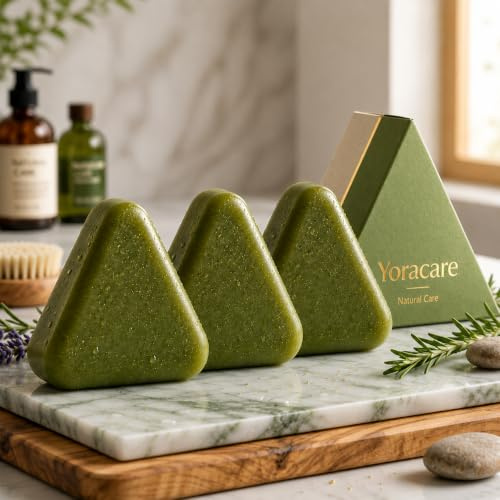 2026 New Yoracare Hair Soap, Korean Scalp Revival Bar, Natural Botanical Anti-Hair Loss Shampoo Bar – Gentle, Hydrating & Scalp-Friendly Herbal Care 3.71 Oz（3PCS）