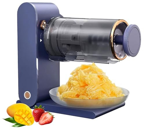 Tritaghiaccio Elettrico, Macchina per Granite con Stampi per Ghiaccioli e Spazzola, Ricaricabile, Smontabile e Silenziosa per Granite, Bevande Fredde e Dessert alla Frutta blue