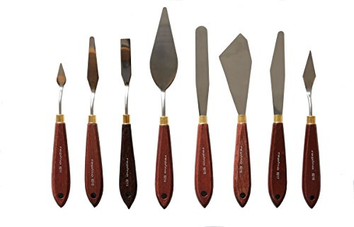 Malmesser Malspachtel Set Gross repino 8282 Künstler Malspachtelset für Acrylfarben und Ölfarben, 8 Stück