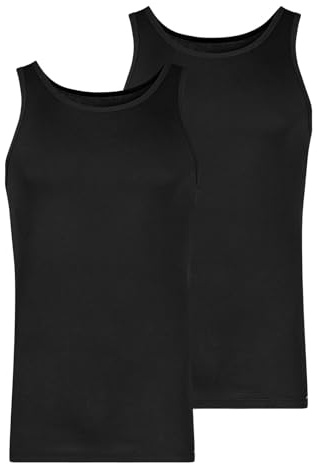 Skiny Herren Tank Top 2er Pack Shirt Multipack Fine Rib Tricot, Black, 2XL (Lot de 2) Homme