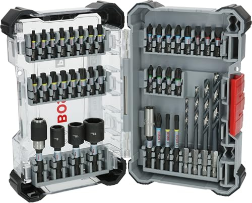 Bosch 40x PRO Impact Schrauberbits & Metallbohrer Set, 40-tlg. | für Stahl, Gusseisen, 200 x 107 mm, Professional Zubehör Schraubendreher, Bohrmaschine/Schrauber