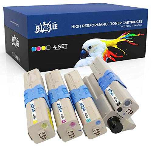 RINKLEE C301 C321 Tonerkartusche kompatibel für Oki C301 C301dn C321 C321dn MC332dn MC342dn MC342dnw MC342dw MC342w | hohe Reichweite 2200/1500 Seiten | 4er-Pack