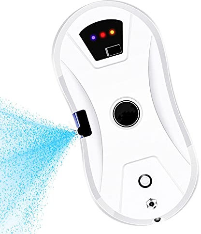 JIXIN Robot Lavavetri, Robot Elettrico Lavavetri per Finestre, Detergente Spray d'Acqua per Strumento per La Pulizia di Vetri per Finestre per Pavimenti Alti