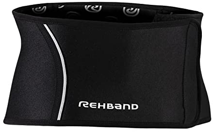 Rehband QD Back Support Rückenbandage Größe S/M/L/XL - 3 mm Neopren Rückenbandage für körperliche Aktivitäten, Schwarze Rückenstütze wärmt & stabilisiert den Rücken